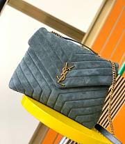 YSL Loulou Bag Y-Quilted blue suede large bag - 1