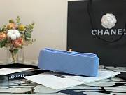 Chanel classic flap bag blue caviar leather 20cm - 2