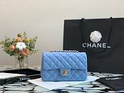 Chanel classic flap bag blue caviar leather 20cm - 3