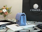 Chanel classic flap bag blue caviar leather 20cm - 5