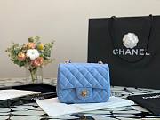 Chanel classic flap bag blue caviar leather 17cm - 2