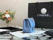 Chanel classic flap bag blue caviar leather 17cm - 3