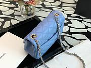 Chanel classic flap bag blue caviar leather 17cm - 5
