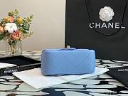 Chanel classic flap bag blue caviar leather 17cm - 6