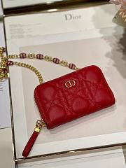 Dior caro wallet chain in red  - 5