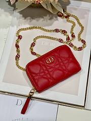 Dior caro wallet chain in red  - 3