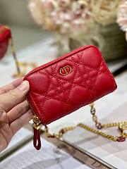 Dior caro wallet chain in red  - 2