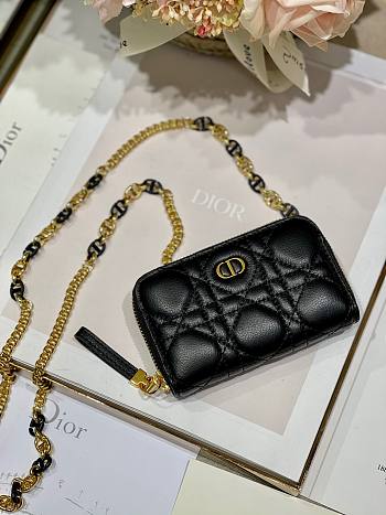 Dior caro wallet chain in black