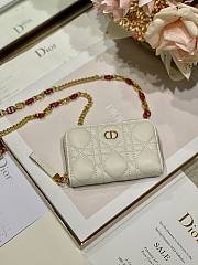 Dior caro wallet chain in white - 3