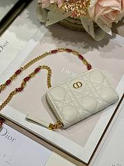 Dior caro wallet chain in white - 4