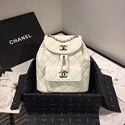 Chanel Grained Calfskin White Backpack AS1371 - 1