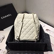 Chanel Grained Calfskin White Backpack AS1371 - 2