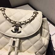 Chanel Grained Calfskin White Backpack AS1371 - 5