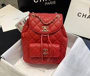 Chanel Grained Calfskin Red Backpack AS1371 - 1