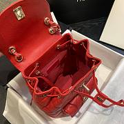 Chanel Grained Calfskin Red Backpack AS1371 - 2