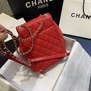 Chanel Grained Calfskin Red Backpack AS1371 - 4