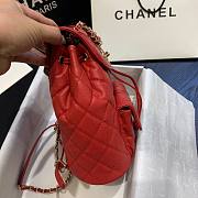 Chanel Grained Calfskin Red Backpack AS1371 - 6