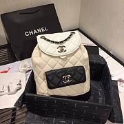 Chanel Grained Calfskin Black - White Backpack AS1371 - 1