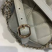 Chanel Grained Calfskin Gray Backpack AS1371 - 3