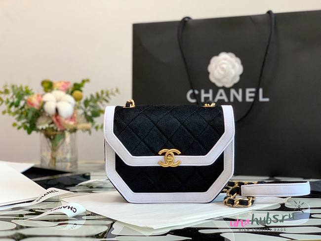 Chanel velvet black flap bag 99109 - 1