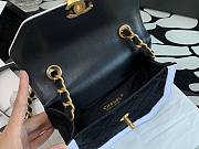 Chanel velvet black flap bag 99109 - 2