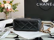 Chanel calfskin black leather with pearl chain shoulder bag - 3