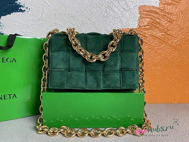 Bottega Veneta THE CHAIN CASSETTE Green Velvet - 1