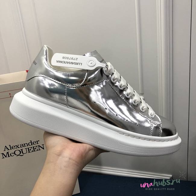 ALEXANDER MQUEEN platform Trainers in silver  - 1