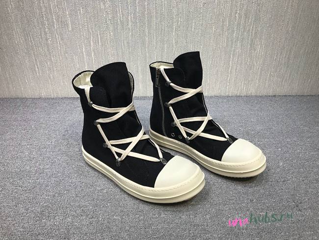 Rick Owens DRKSHDW Canvas High Top Leather 002 - 1