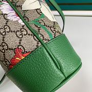 GUCCI GG Flora Small Ophidia Bucket Bag Green 616459 - 3