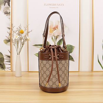 GUCCI GG Small Ophidia Bucket Bag in Brown