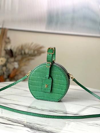 LV Petite Boite Chapeau Crocodile Green leather M43514 