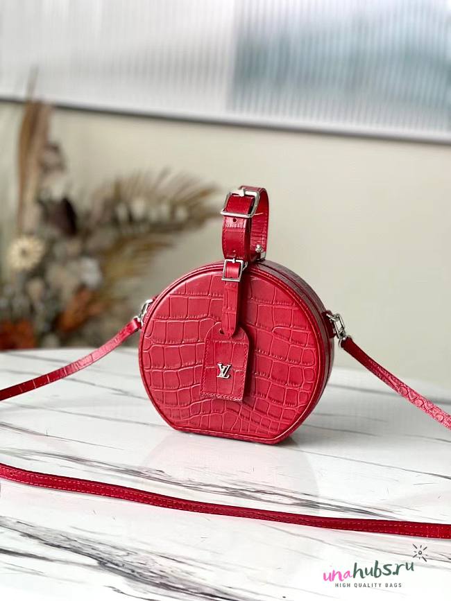 LV Petite Boite Chapeau Crocodile Red leather M43514 - 1