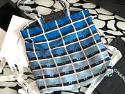 Chanel Printed Fabric Foldable Blue Shopping Bag - 2