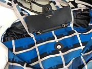 Chanel Printed Fabric Foldable Blue Shopping Bag - 3