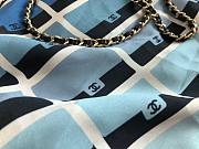 Chanel Printed Fabric Foldable Blue Shopping Bag - 4