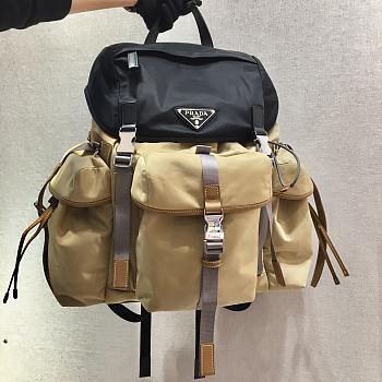 Prada Marble Gray/black Nylon Backpack 2VZ074