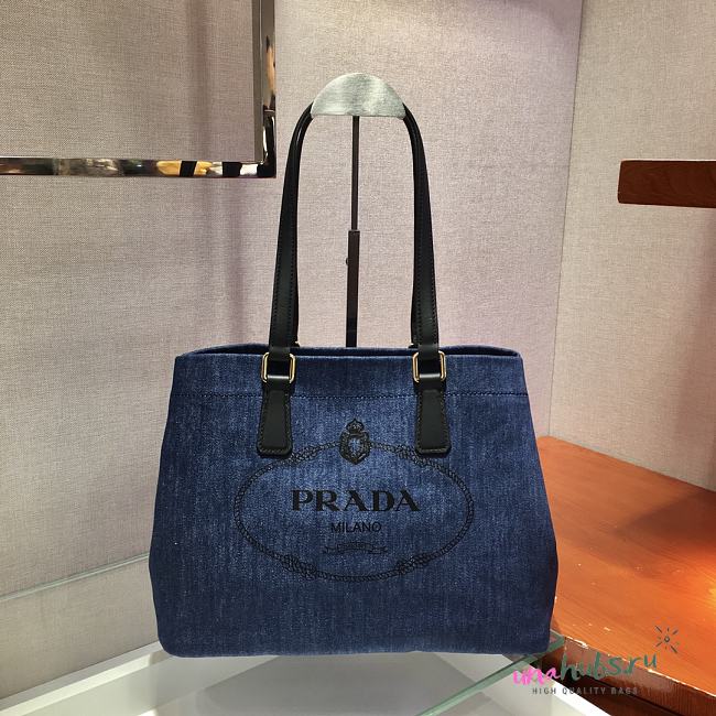 PRADA denim leather Tote Bag 1BG356  - 1