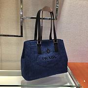 PRADA denim leather Tote Bag 1BG356  - 4