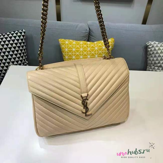 YSL MONOGRAM COLLEGE BEIGE GOLD HARDWARE 5113 - 1