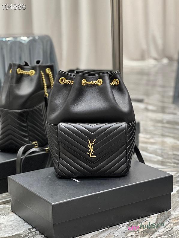 YSL Saint Laurent Joe drawstring quilted black backpack  - 1