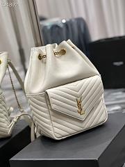 YSL Saint Laurent Joe drawstring quilted white backpack - 4