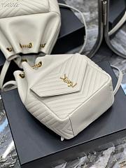 YSL Saint Laurent Joe drawstring quilted white backpack - 3