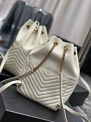 YSL Saint Laurent Joe drawstring quilted white backpack - 2