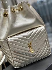 YSL Saint Laurent Joe drawstring quilted gold backpack - 5