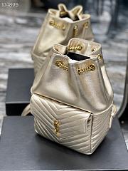 YSL Saint Laurent Joe drawstring quilted gold backpack - 4