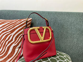 Valentino V logo bucket red 20cm