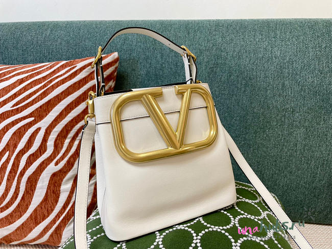 Valentino V logo bucket white 20cm - 1