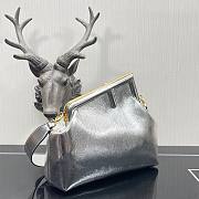 FENDI First Small Silver leather bag 32cm - 2