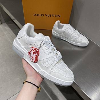 Louis Vuitton Monogram Eclipse Trainer white shoes 